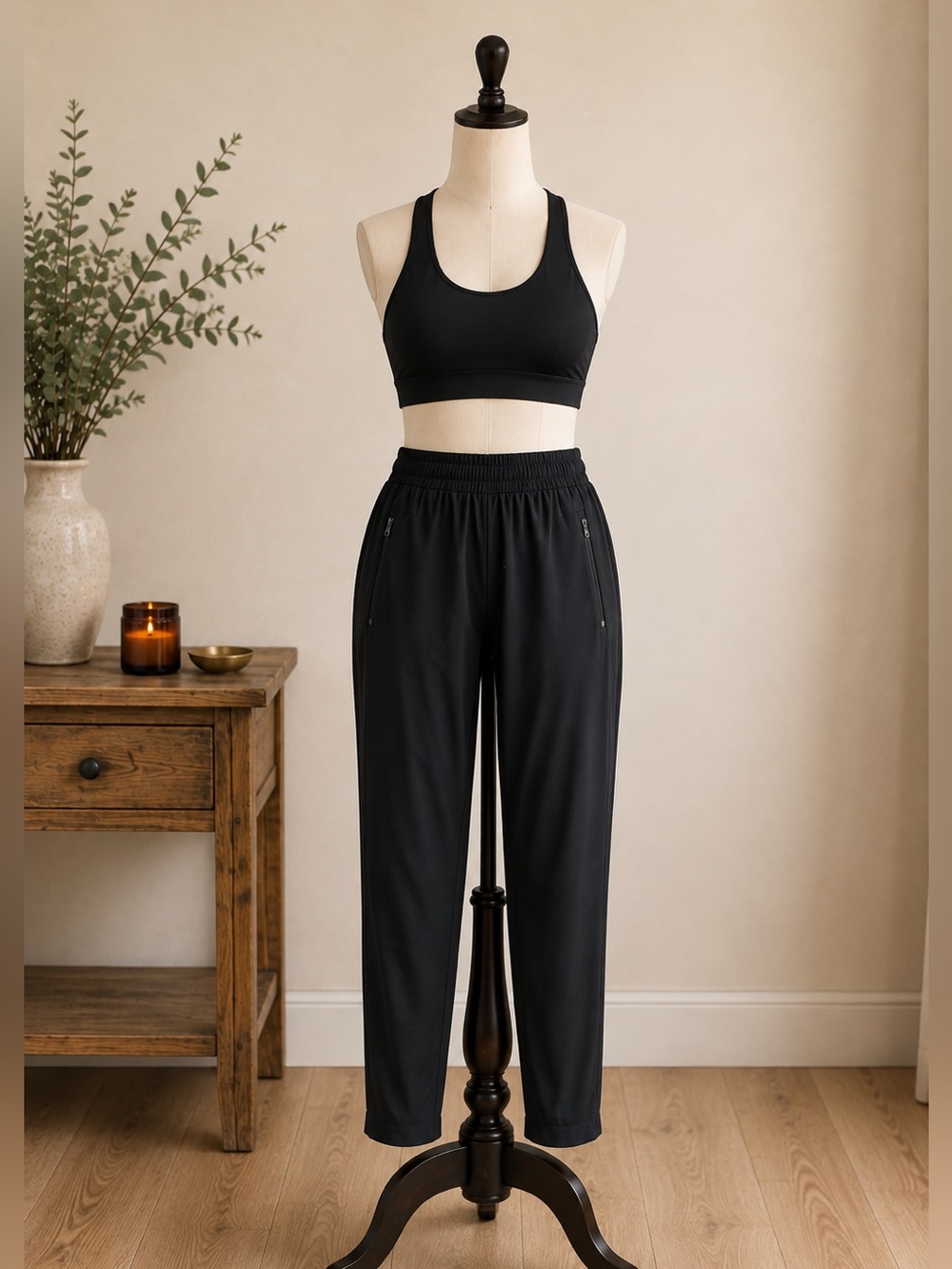 Lolé Black Lightweight Travel Active Pants Zip Pockets Women's Size Small